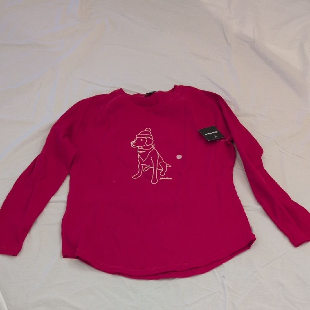 Eddie Bauer Red Waffle Knit Sleep Top